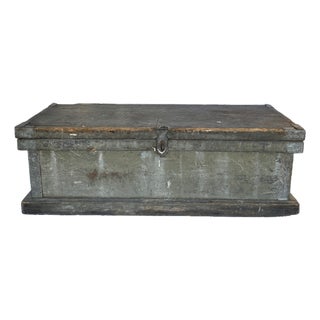 Rustic Gray Wood Tool Box Trunk For Sale
