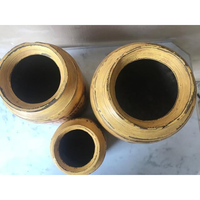 Vintage Wooden Apothecary Jars- Set of 3 For Sale - Image 14 of 17