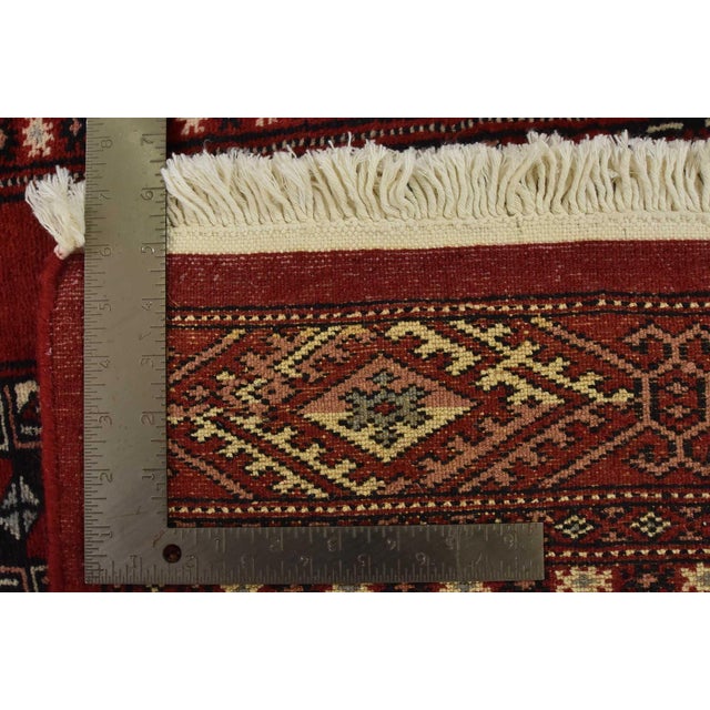 Bokhara Rug 6’3” X 9’4” Red Wool Tribal Hand-Knotted Oriental Carpet For Sale - Image 12 of 12