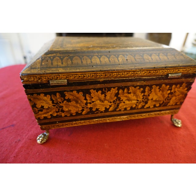 Tomb-Shaped Painted Oak Casket, 18th-19th Century For Sale - Image 5 of 11