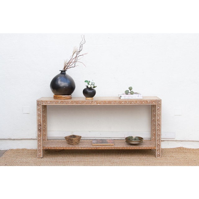 Extraordinary Leaf & Flower Inlay Console Table For Sale - Image 15 of 15