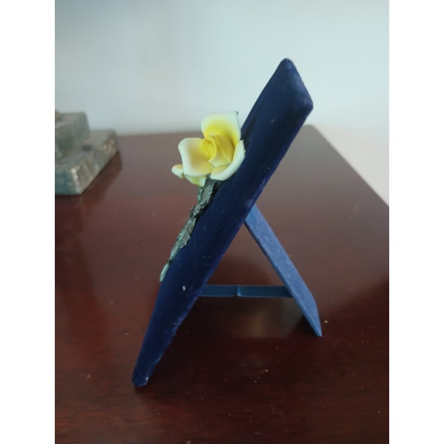 1970 Vintage Capodimonte Porcelain Yellow Roses With Bronze Metal Stems and Leaves For Sale In Chicago - Image 6 of 8