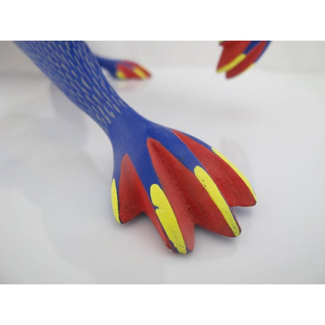 Large Alebrije Colorful Fox Mexican Folk Art Wood Carving Figurine Sculpture For Sale - Image 10 of 15