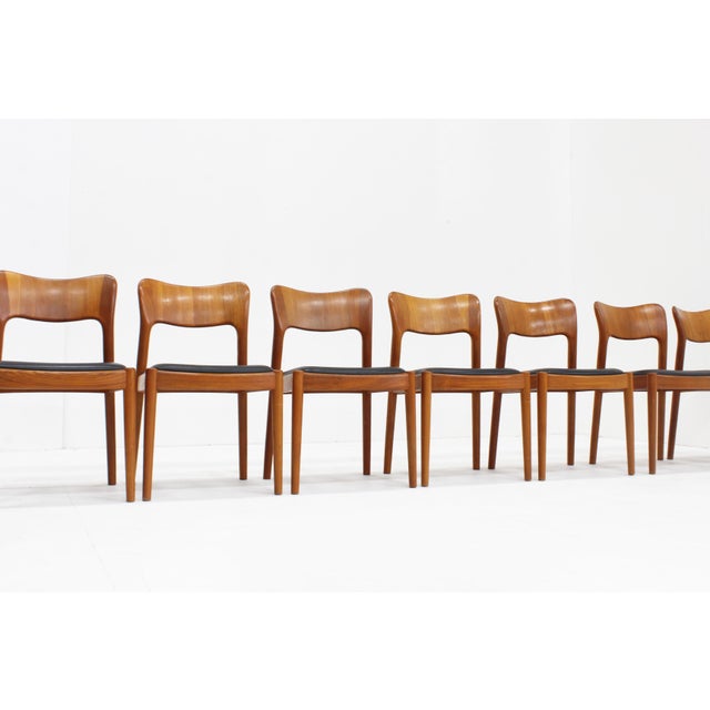 Vintage Danish solid teak dining room chairs designed by Niels Koefoed for Koefoed´s Hornslet in the 1960s. High quality...