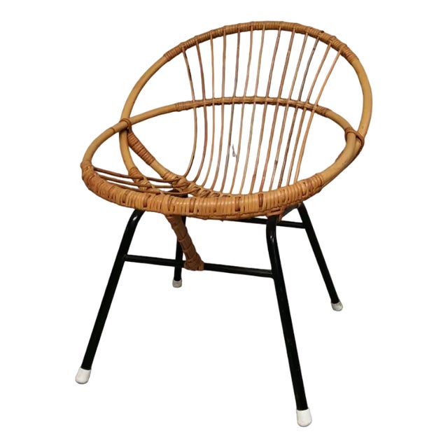 Mid-Century Rattan Relax Chair, 1960s For Sale