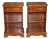 Vintage Georgian Style Walnut Nightstands, Set of 2 For Sale