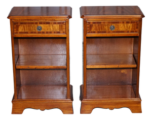 Vintage Georgian Style Walnut Nightstands, Set of 2