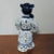 1970s Blue and White Porcelain Chinese Girl Holding Peach Figurine For Sale - Image 5 of 6