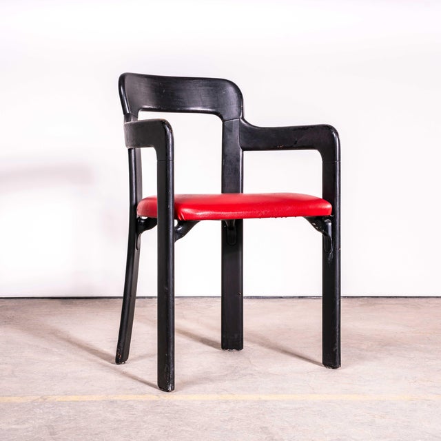 Black Ebonised Upholstered Armchairs by Bruno Rey, 1970s, Set of 6 For Sale - Image 8 of 9