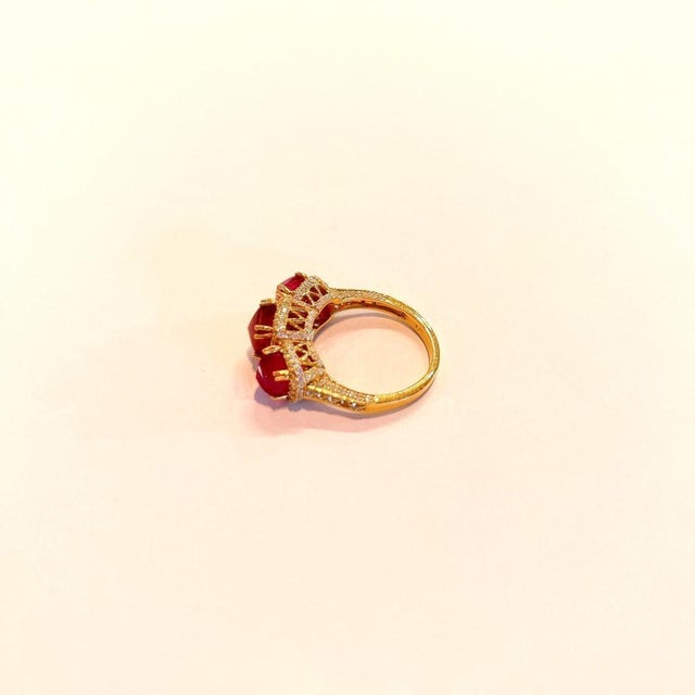 Bochic "Capri" 3 Natural Ruby Gem Ring Set In 18K Gold & Silver For Sale - Image 18 of 18