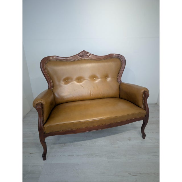 Chippendale Leather Two-Seater Sofa, 1960s For Sale - Image 17 of 17