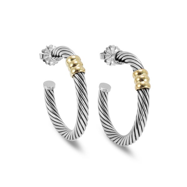 Brand: David Yurman Gender: Ladies Metal Type: 14K Yellow Gold & 925 Silver Length: 1.50 inches Width: 6.50 mm Weight:...