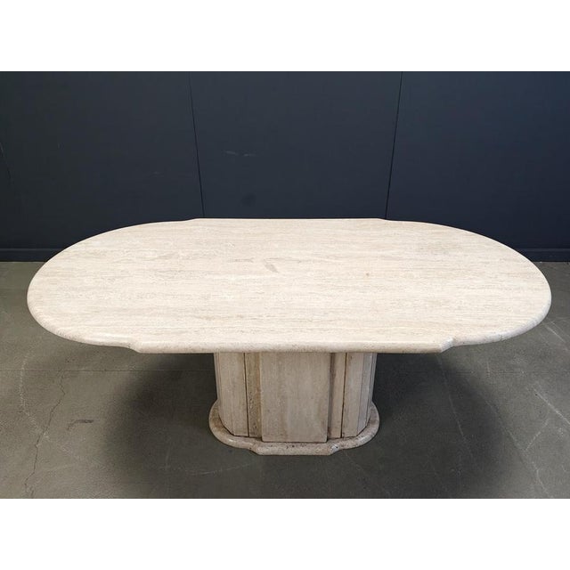Vintage Travertine Oval Dining Table, 1970s For Sale - Image 14 of 15