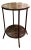 Vintage Rosewood and Brass Finish Table Lamp With a Lower Gallery Shelf For Sale