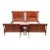 Pair of Italian Louis XVI–Directoire Style Figured Birch Twin Beds With Nightstand, C. 1950 For Sale