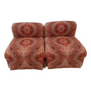 Pair of Gorgeous Bohemian Paisley Chairs by Pearson Furniture For Sale