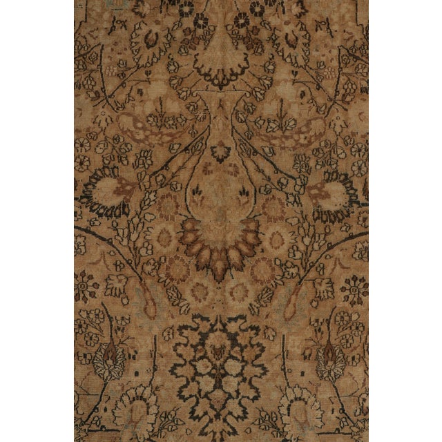 Antique Doroksh Persian Rug With Beige-Brown Floral Patterns, From Rug & Kilim For Sale In New York - Image 6 of 8