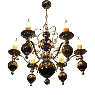Vintage French Six-Arm Chandelier For Sale