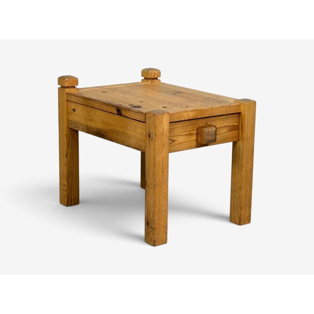 Swedish Modern, Nightstands, Pine, Leather, Sweden, 1970s For Sale - Image 4 of 13