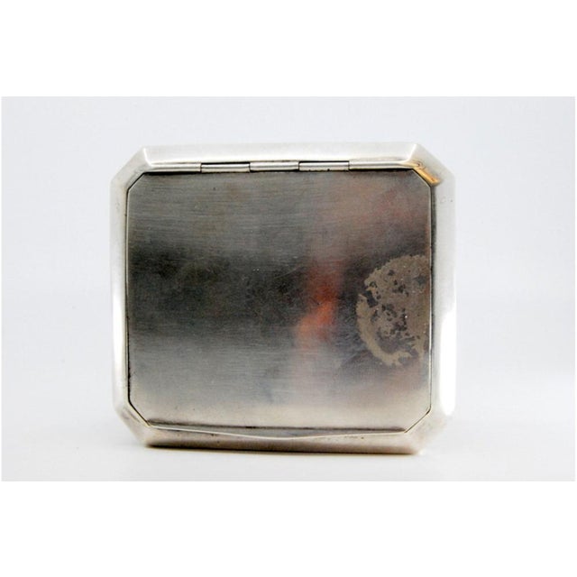 Matte Silver Cigarette Case with Cut Corners For Sale - Image 5 of 10
