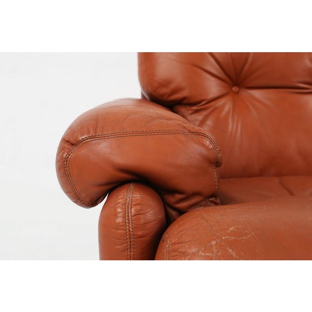 Mid-Century Modern Brown Leather Coronado 2-Seater Sofa by Tobia Scarpa for B&B Italia, Italy, 1960s For Sale - Image 3 of 18
