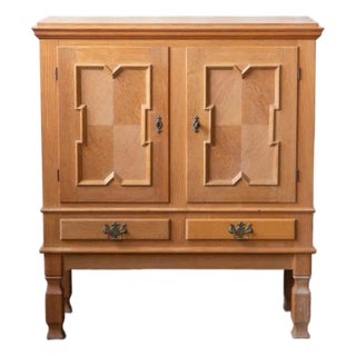 1970s Danish Modern Henning Kjærnulf Attributed Oak Cabinet Sideboard For Sale
