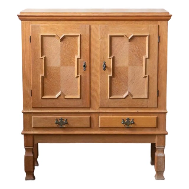 1970s Danish Modern Henning Kjærnulf Attributed Oak Cabinet Sideboard For Sale