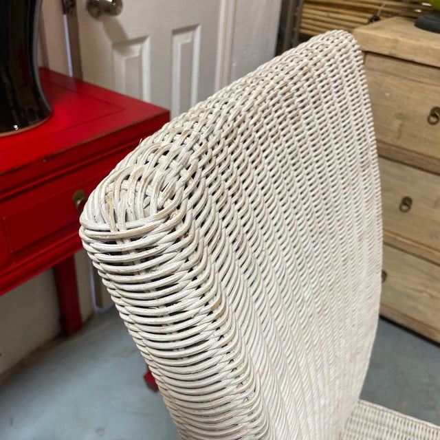 White Wicker Dining Chair Chairish