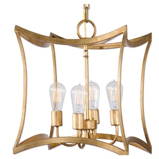 Transitional Gold Pedant Light For Sale