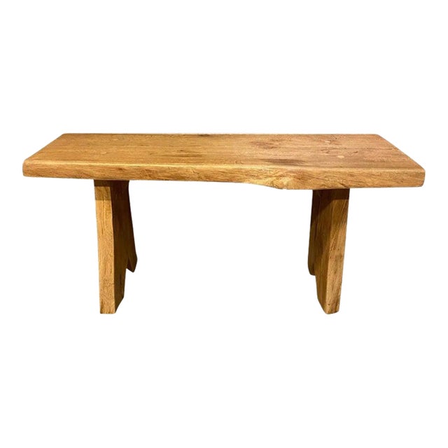 Oak Live Edge Console Table or Desk, France, 1950's For Sale
