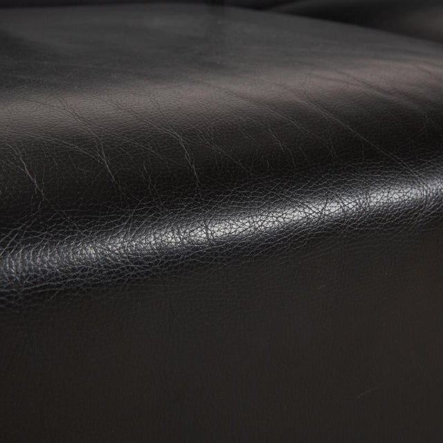 Modern Black Leather Three-Seater Sofa from Wittmann Ducale For Sale - Image 3 of 11