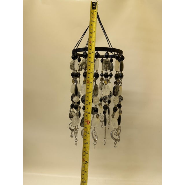 Postmodern Brutalist Beaded Mobile Chandelier - 18" Artisan Crystal & Glass Suncatcher For Sale - Image 12 of 13