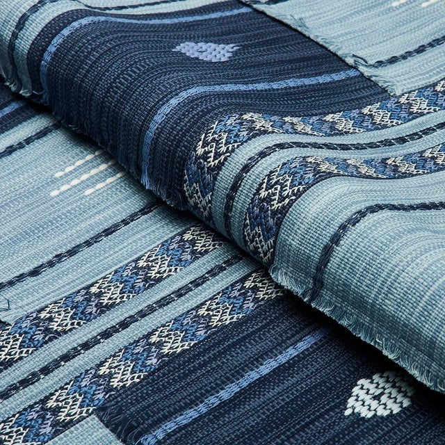 Not Yet Made - Made To Order Sample - Schumacher Aravali Patchwork Fabric in Denim & Indigo For Sale - Image 5 of 6