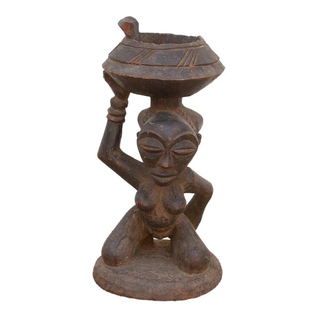African Luba Tribe Carved Offering Vessel For Sale