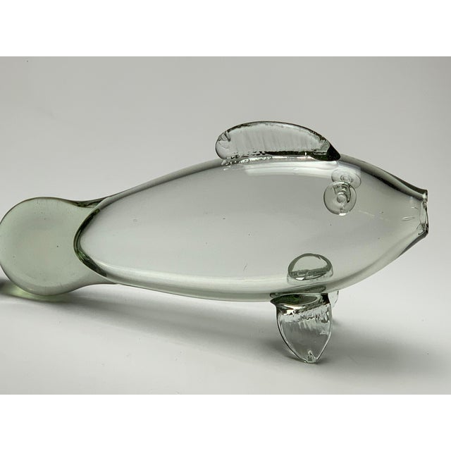 UNIQUE find. Beautiful hand-blown glass "vase" featuring a charming fish design. This piece is made from heavy, high-...