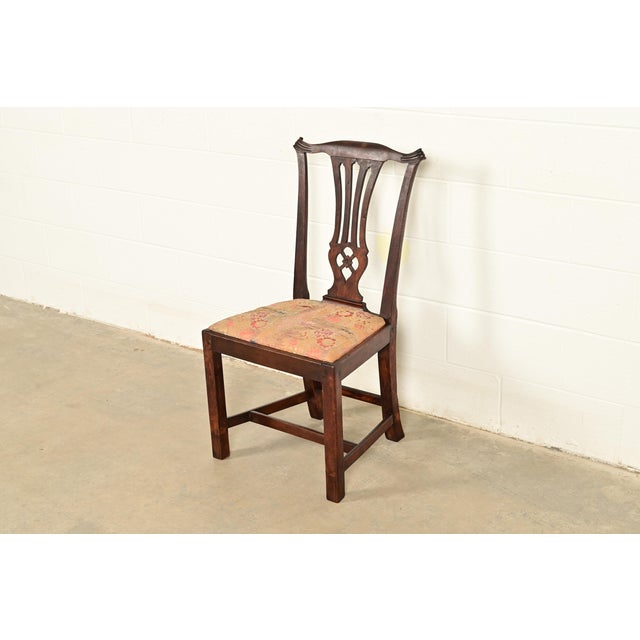 Baker Furniture Company 18th Century Antique Thomas Chippendale Period Carved Mahogany Side Chair or Dining Chair For Sale - Image 4 of 12