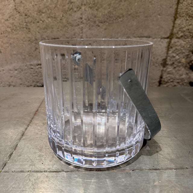 Baccarat Style Ice Bucket, Clear Lead Crystal, Ribbed Design, 1960s For Sale - Image 14 of 15