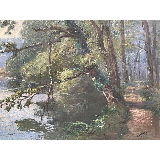 Auguste Louis Denis Penguern, Countryside Landscape, Oil on Canvas, Framed For Sale - Image 11 of 13