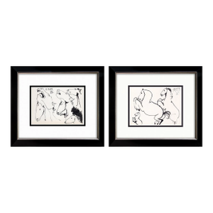 Pablo Picasso Limited Edition Lithographs W/ Ref. C112 ~ Horses (2pc Set)