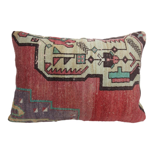 Rustic Modern Tribal Rug Lumbar Cushion Cover -20'' X 28'' For Sale