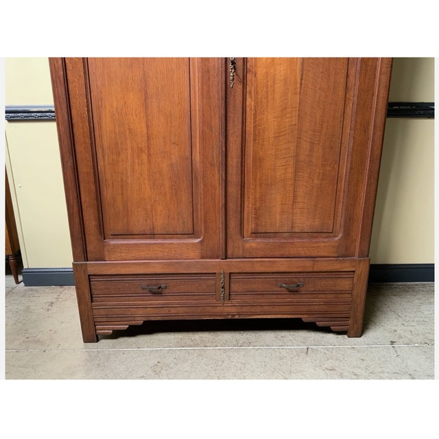Brown Art Deco Oak Wardrobe, 1925 For Sale - Image 8 of 9