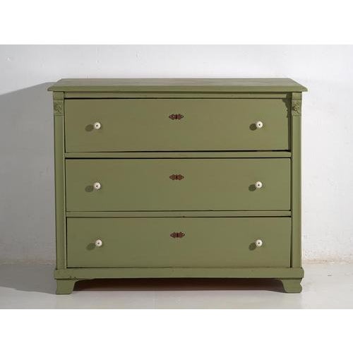 Antique Olive Green Chest of Drawers, 1920s For Sale - Image 6 of 11