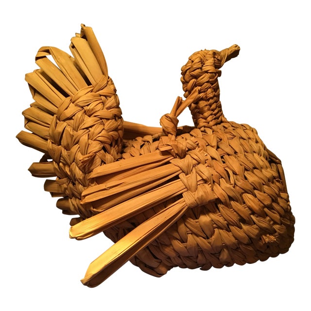 Vintage Woven Straw Bird For Sale