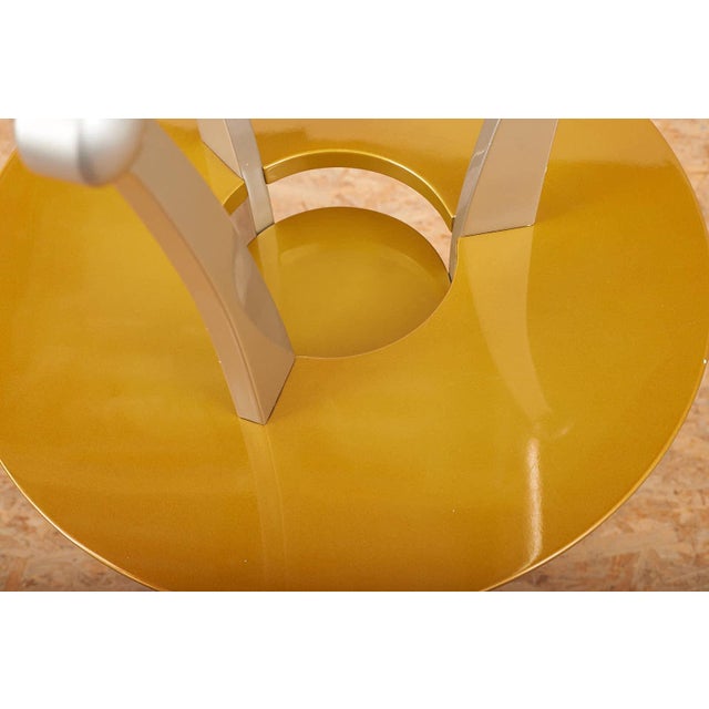 Silver Metallic Orchid Wood Frame Side Table by Massimo Morozzi for Archizoom, 1980s For Sale - Image 9 of 14