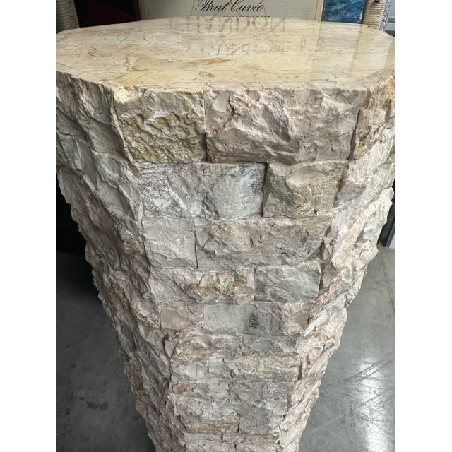 Mid-Century Modern Vintage Mid Century Modern 42” Organic Natural Rock Style Tessellated Brutalist Sculpture Display Pedestal For Sale - Image 3 of 7
