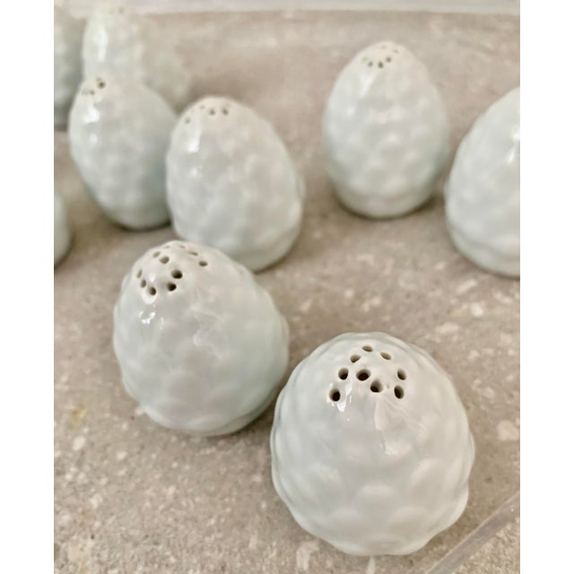 Limoges, France Late 20th Century French Limoges White Porcelain Salt & Pepper Shakers Fashioned as Artichokes- Set of 10 (5 Pair) For Sale - Image 4 of 12