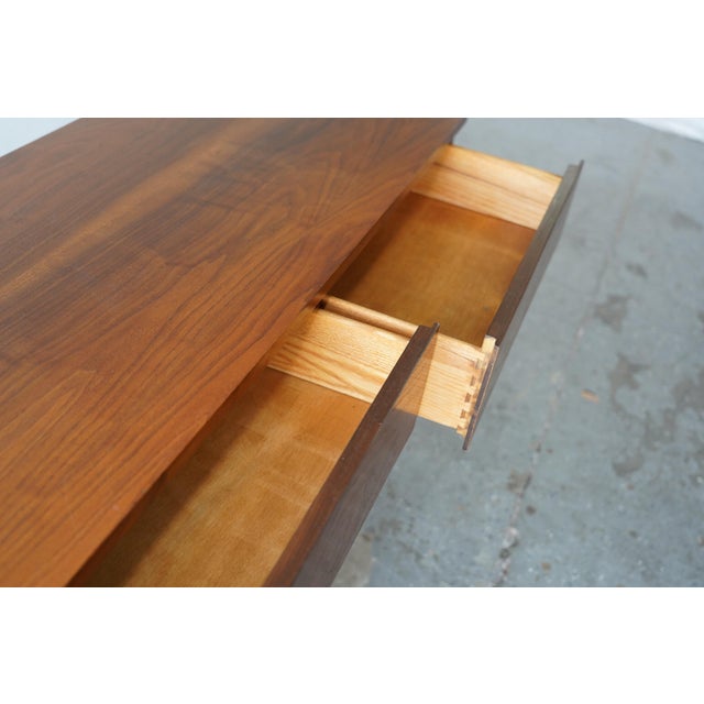 Brown 1960s Vintage Two-Tone Mid-Century Modern Walnut Dresser For Sale - Image 8 of 9