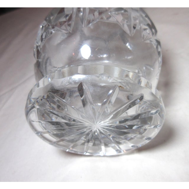 Vintage American Brilliant Lace Cut Clear Crystal Ornate Flower Vase Glass For Sale - Image 10 of 11
