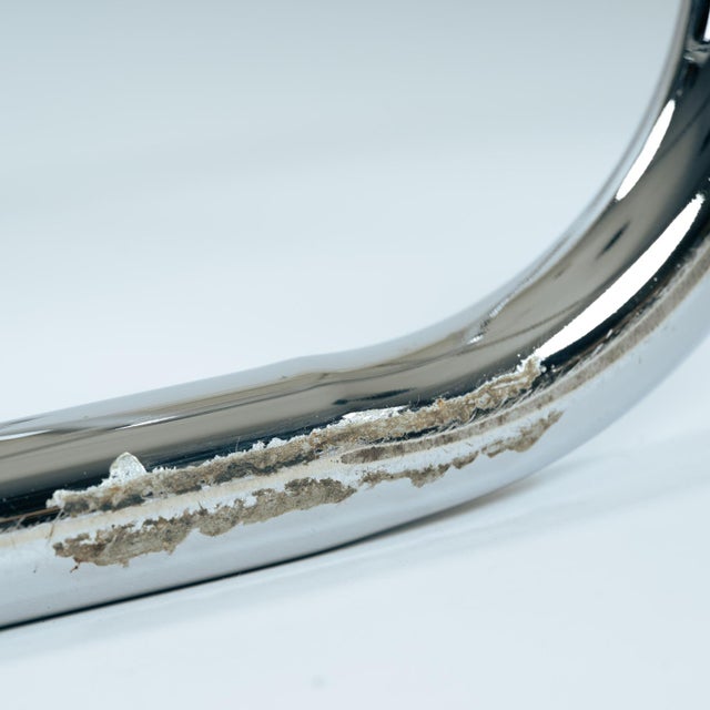 Vintage Italian Wire Chairs in Chrome & Metallic Thread, 1974, Set of 4 For Sale - Image 14 of 18