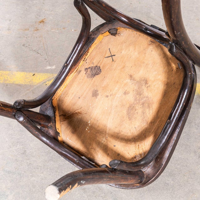 Wood Ebonised Cafe Chairs, 1950s, Set of 6 For Sale - Image 7 of 11